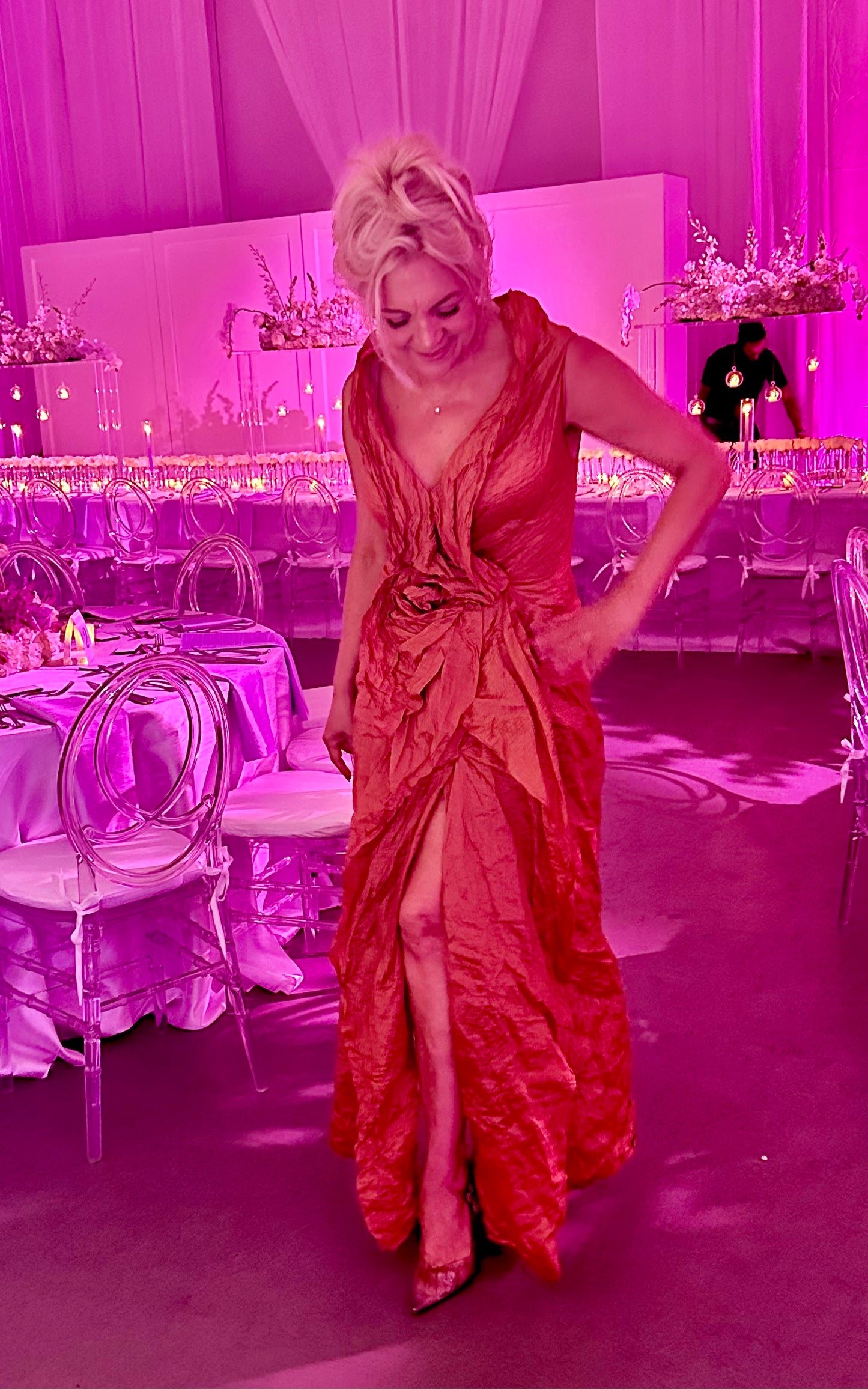 Corrugate silk drees