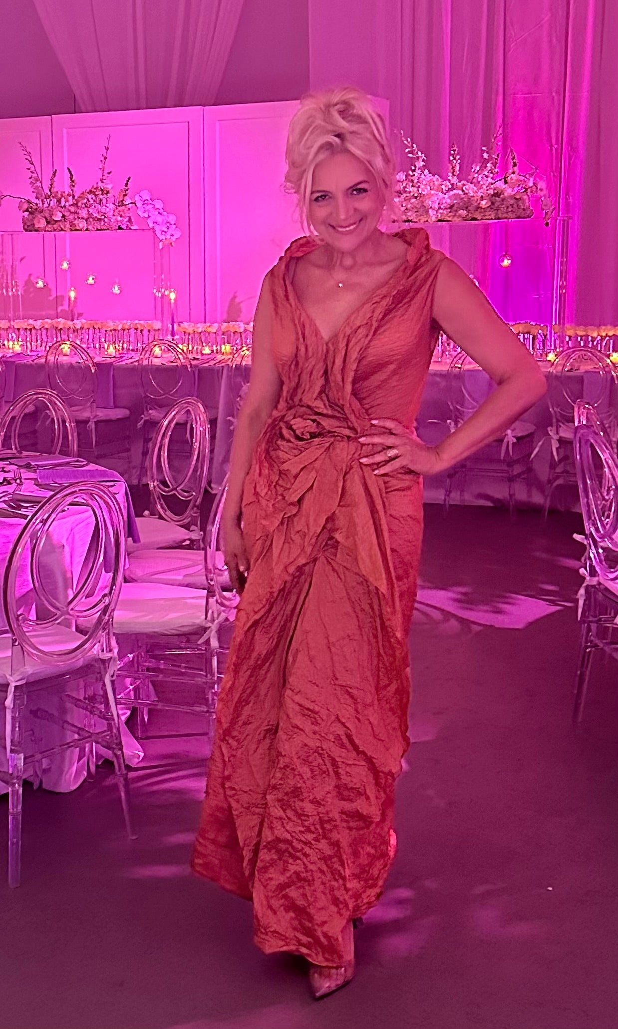 Corrugate silk drees