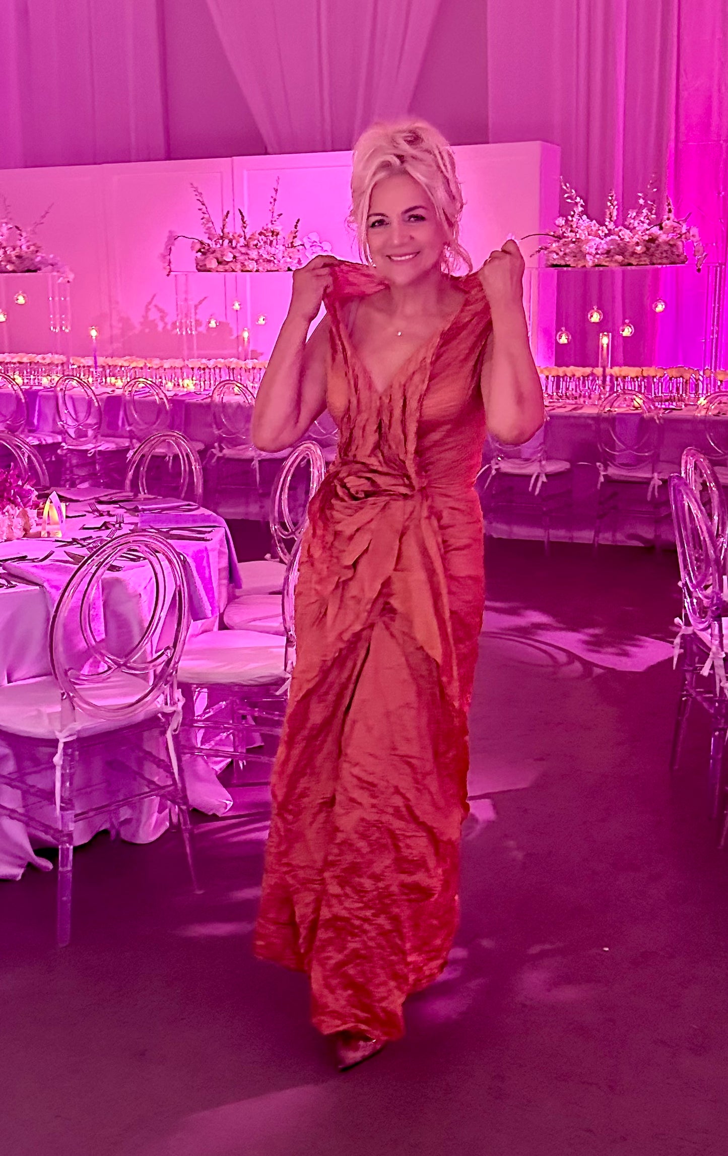 Corrugate silk drees
