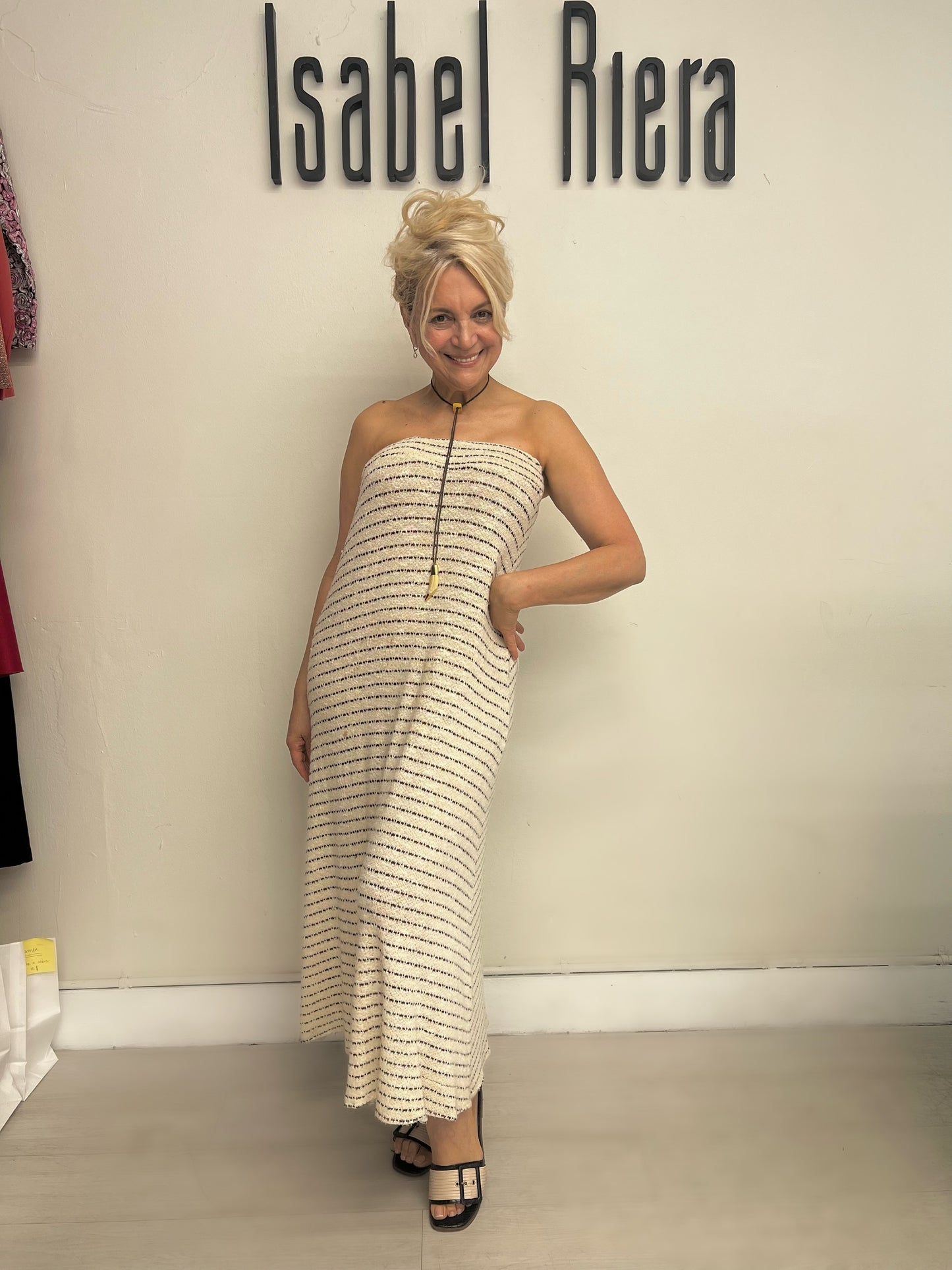 Striped set with sleeveless shirt