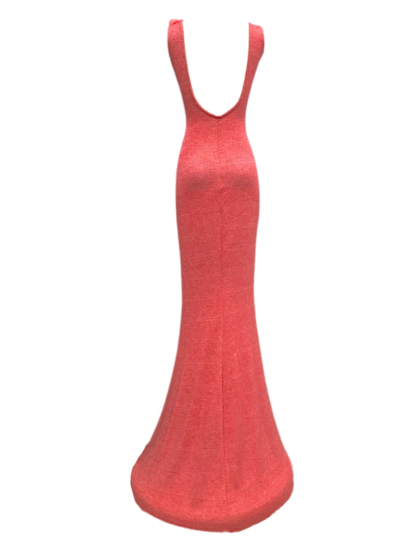 Long Red Dress w/ Flower Detail