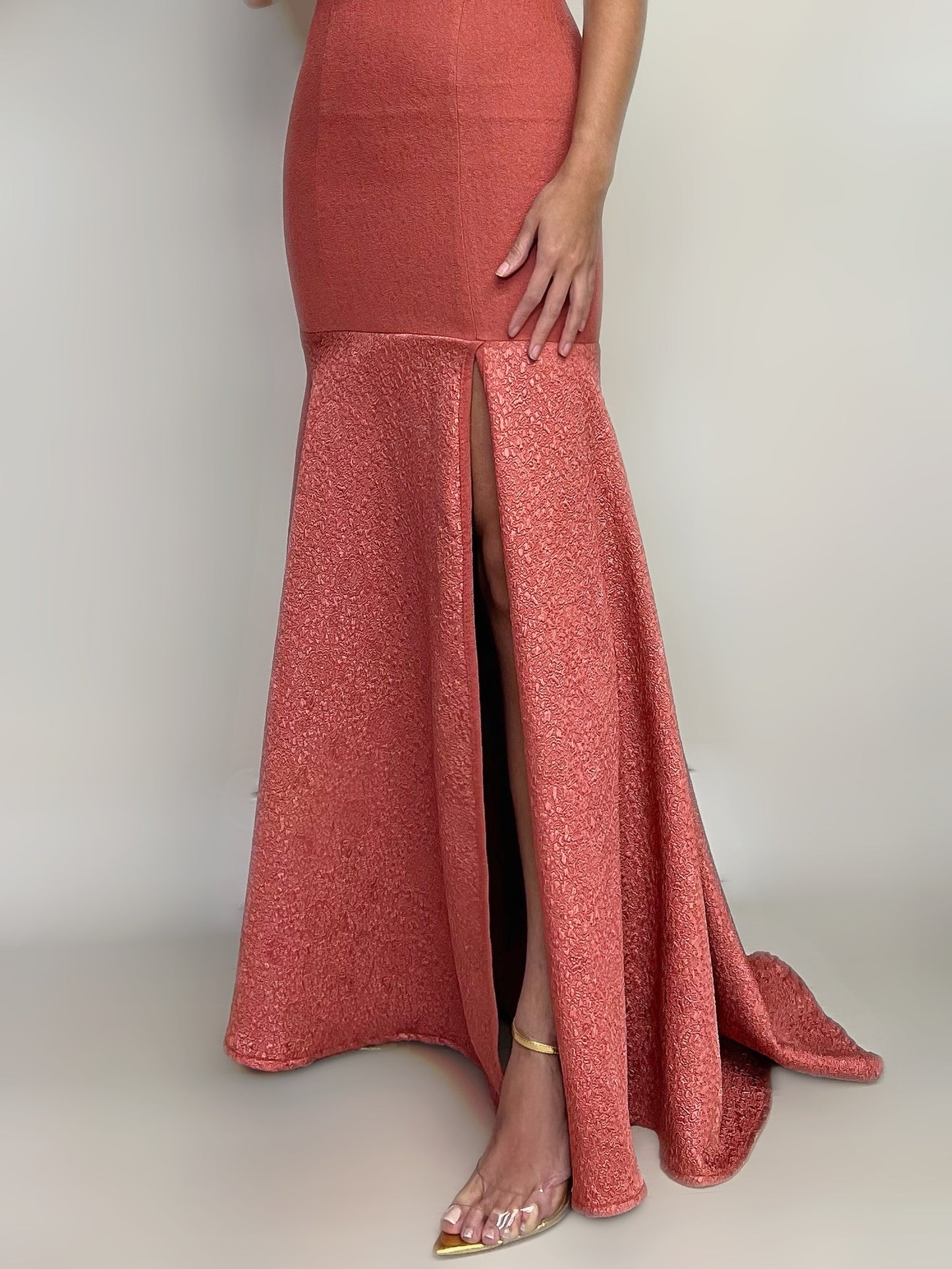 IR Ruffles coral dress