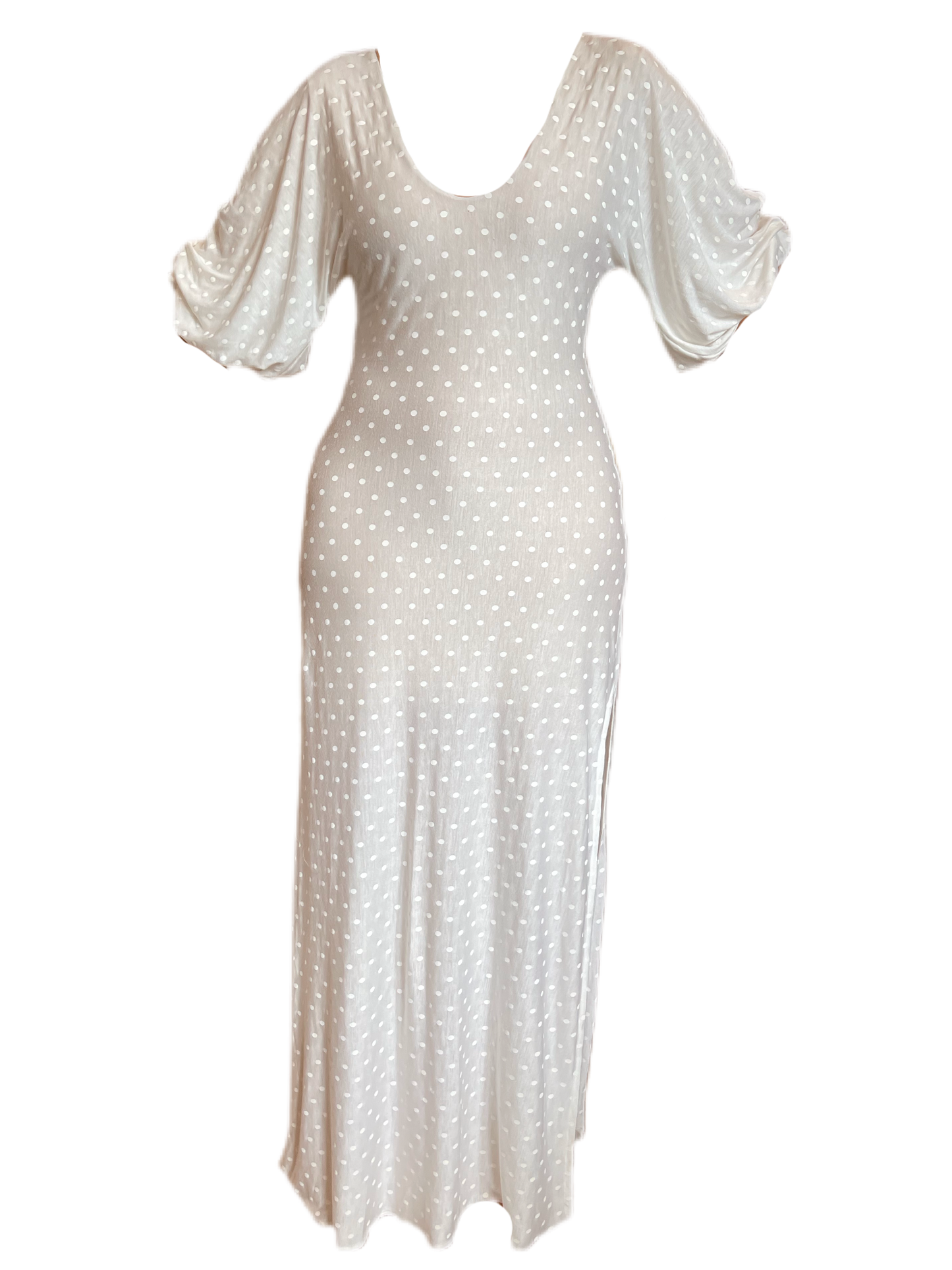 Long polka dot dress