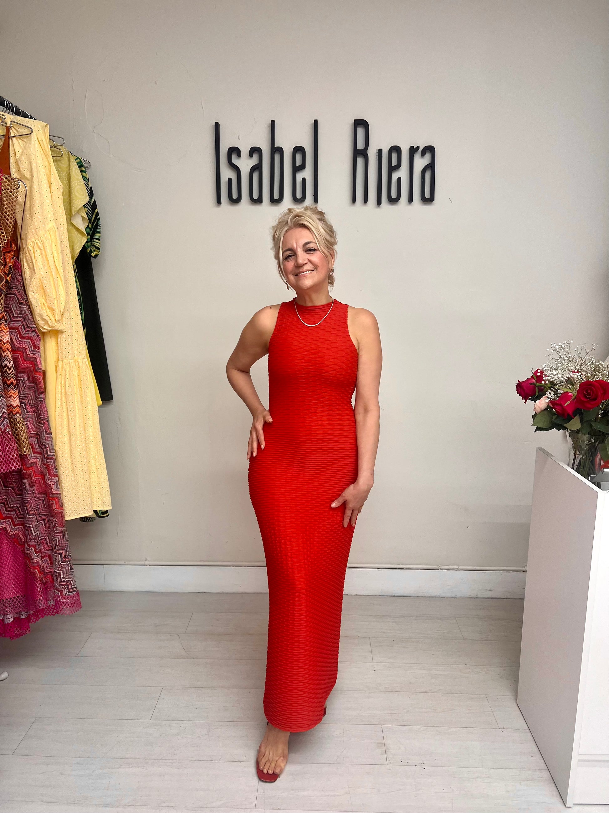 Red Crackled Dress – IsabelRiera