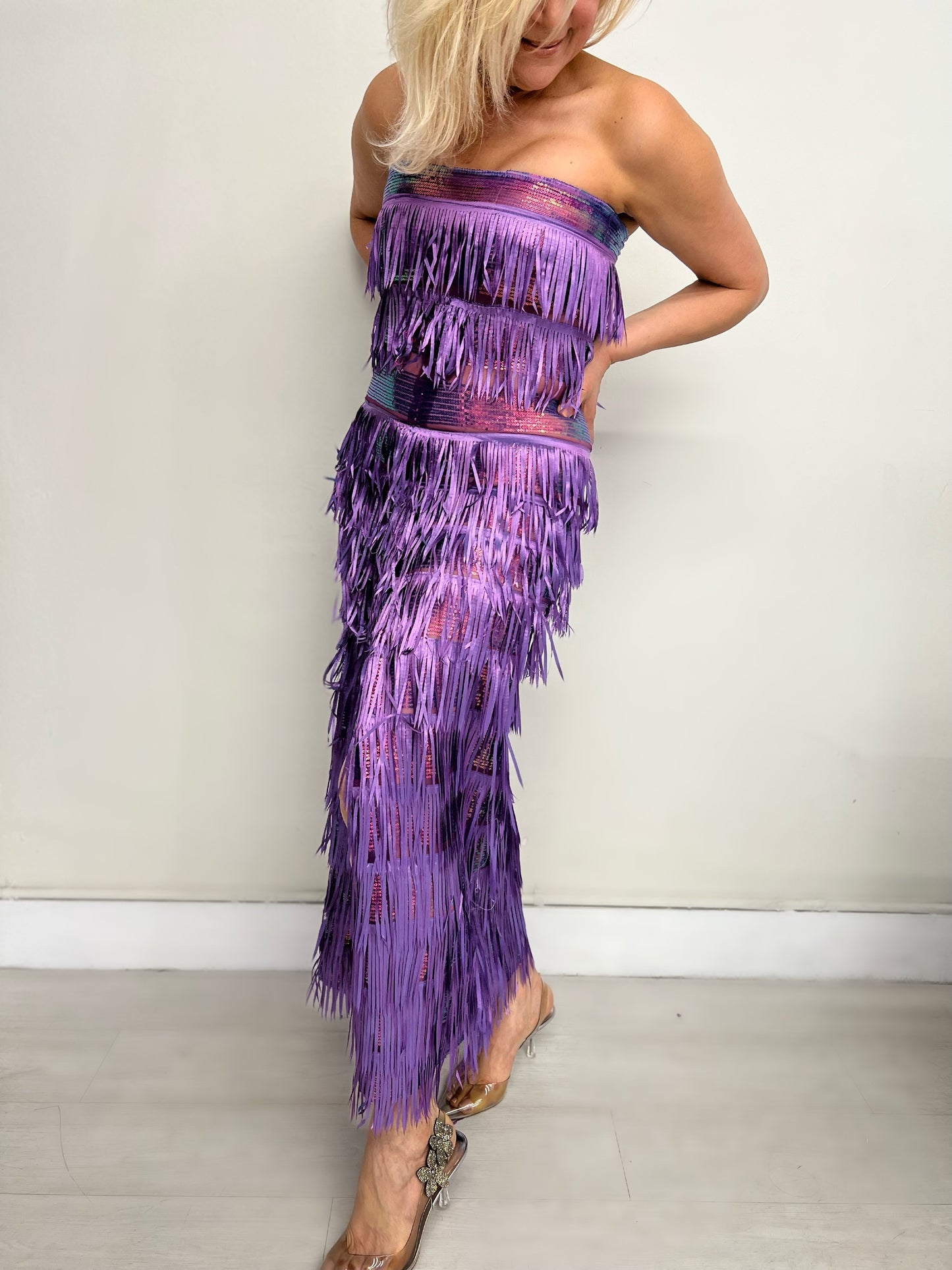 Purple Strapless Dress